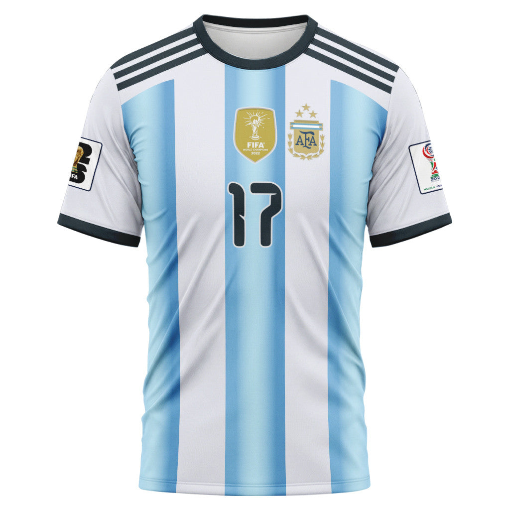 Nico Gonz?lez 17 AOP T-Shirt 2026 World Cup Argentina Home