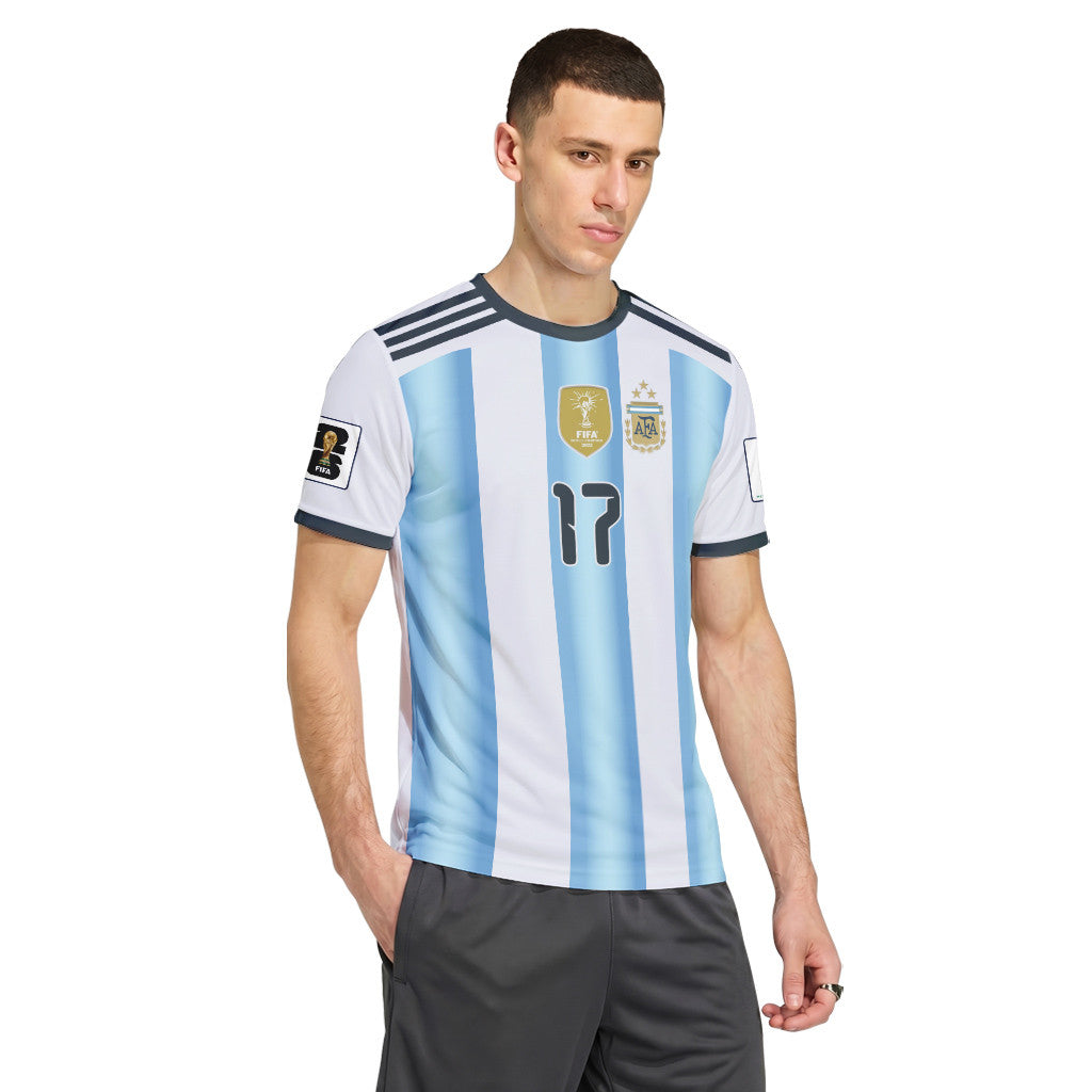 Nico Gonz?lez 17 AOP T-Shirt 2026 World Cup Argentina Home