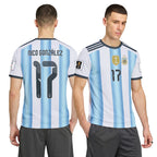 Nico Gonz?lez 17 AOP T-Shirt 2026 World Cup Argentina Home