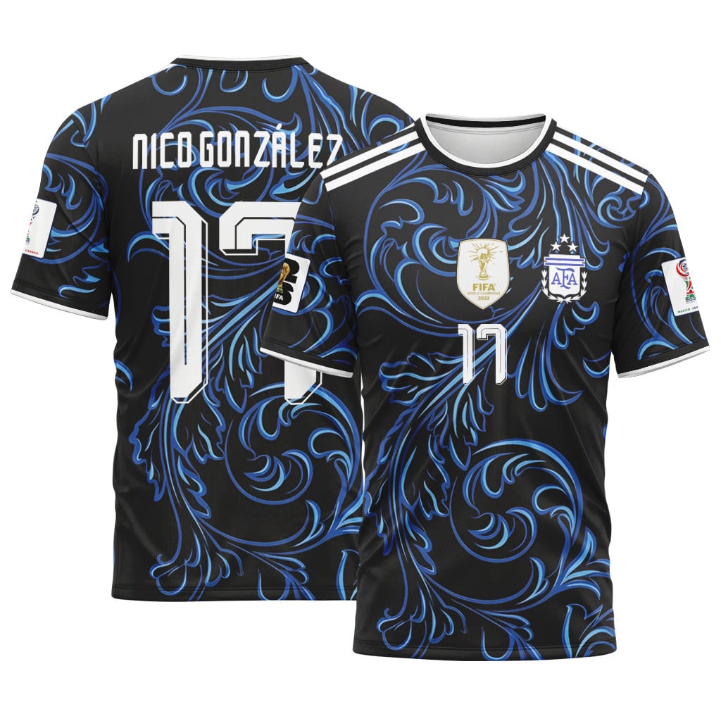 Nico Gonzalez 17 2026 World Cup Argentina Away AOP T-Shirt