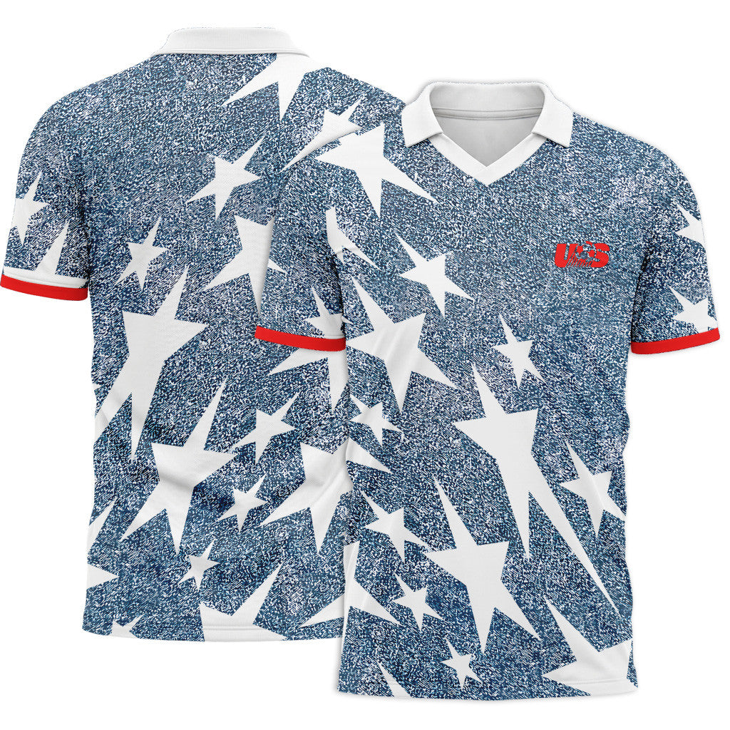 USA Retro AOP 3D V-neck Polo Shirt World Cup 2026