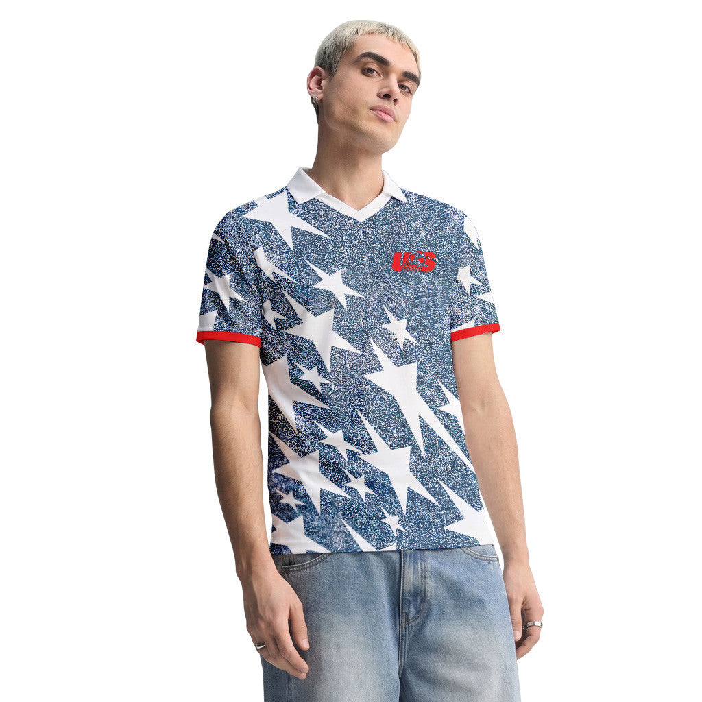 USA Retro AOP 3D V-neck Polo Shirt World Cup 2026