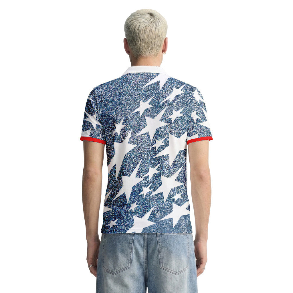 USA Retro AOP 3D V-neck Polo Shirt World Cup 2026