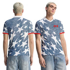 USA Retro AOP 3D V-neck Polo Shirt World Cup 2026