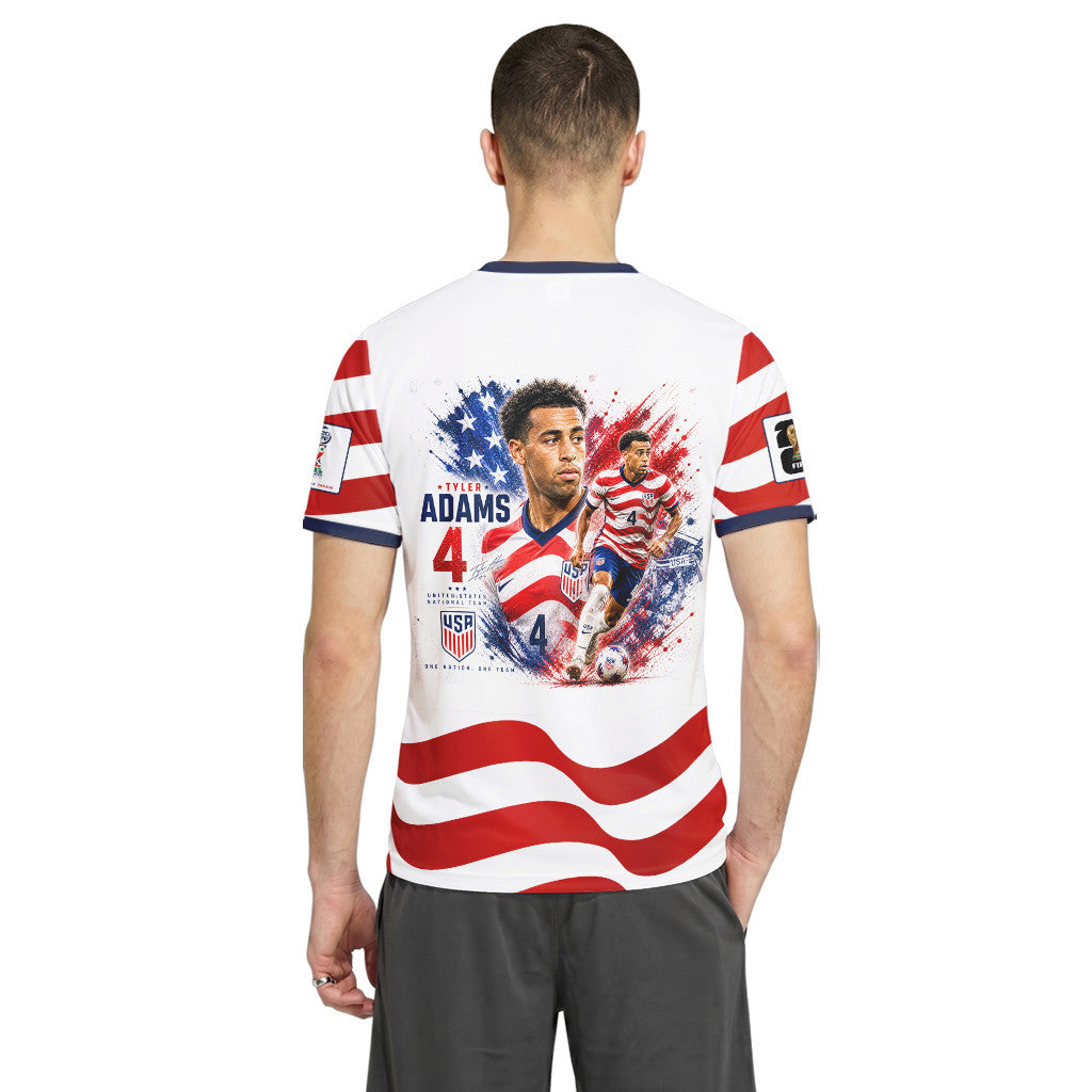 Tyler Adams 4 AOP T-Shirt 2026 USA World Cup