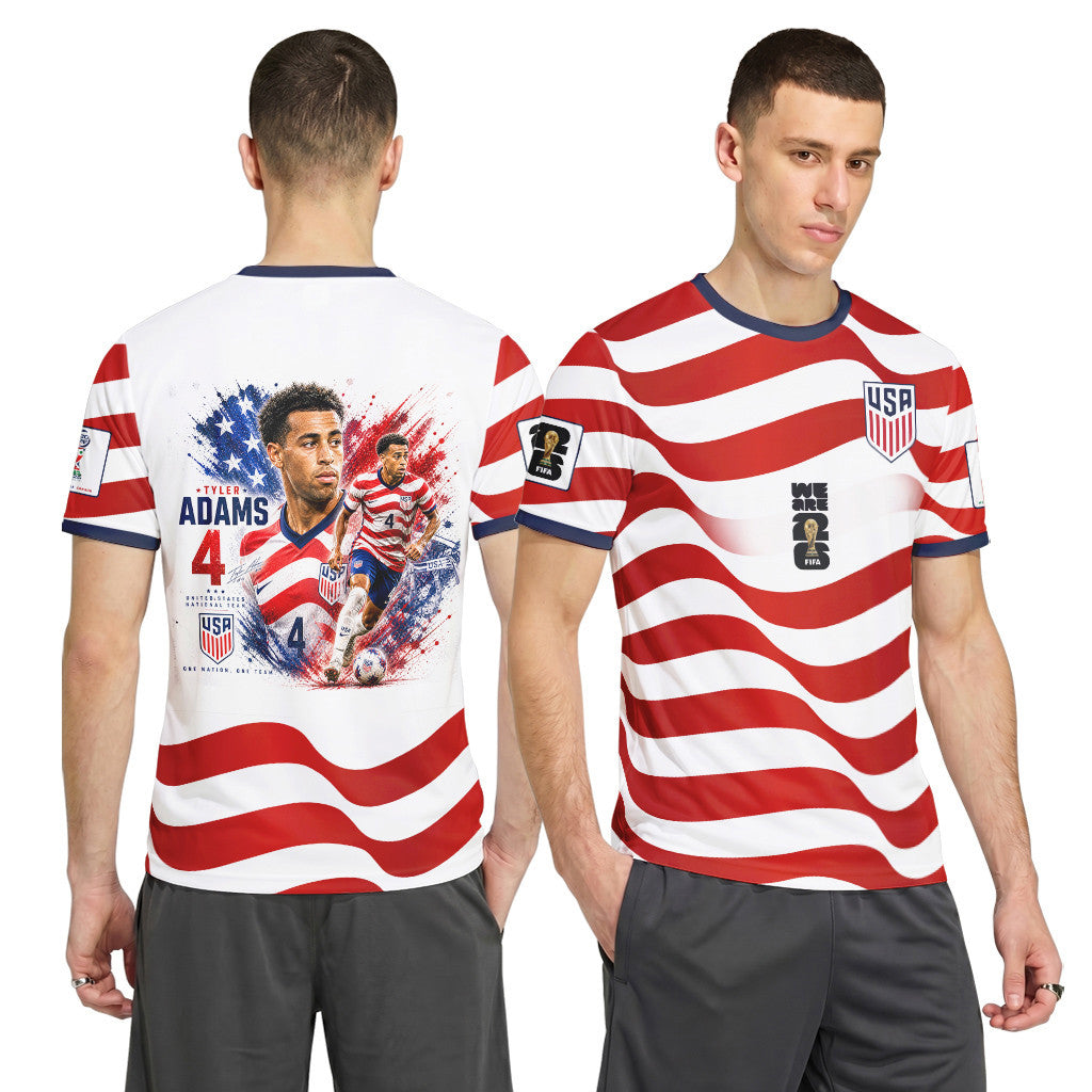 Tyler Adams 4 AOP T-Shirt 2026 USA World Cup