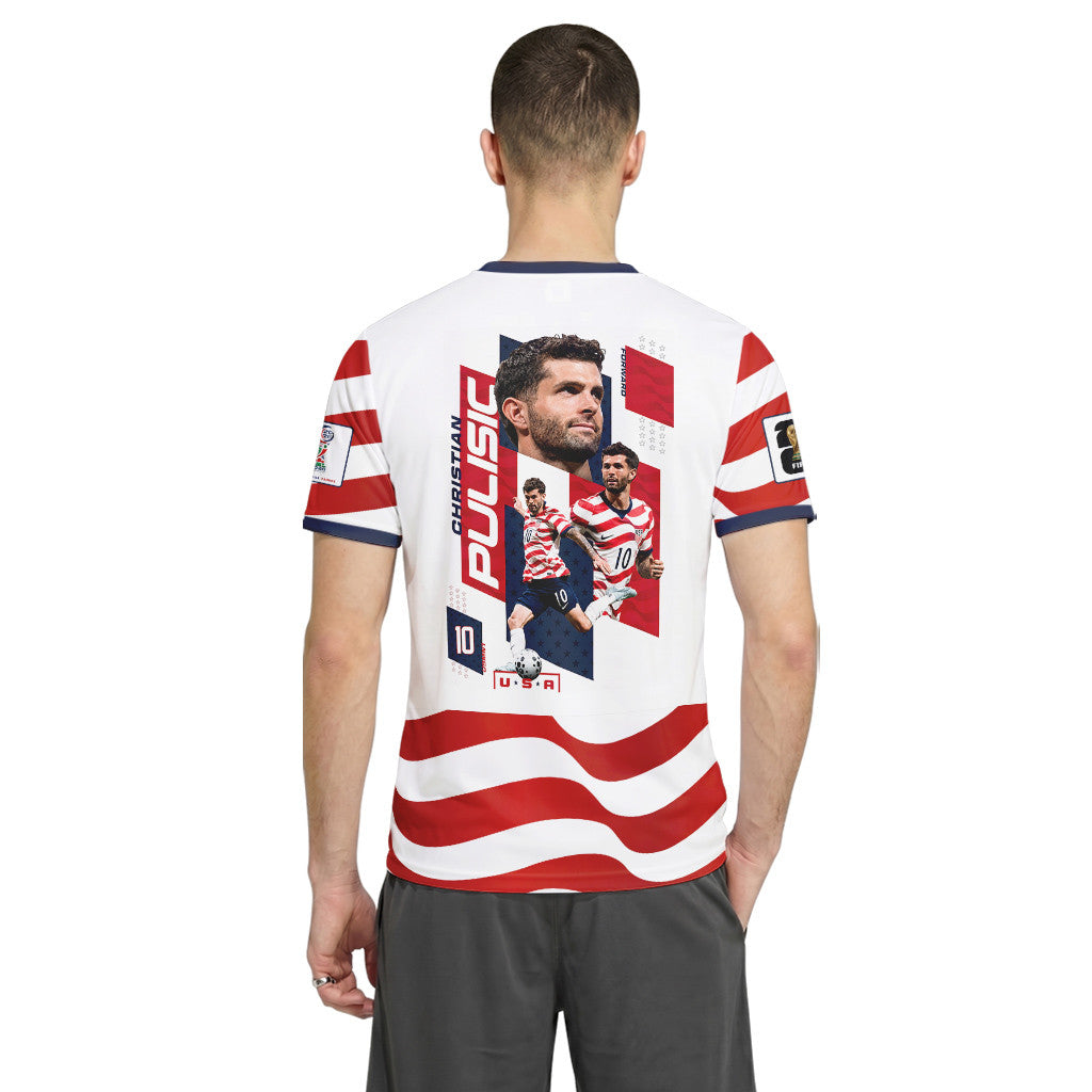 Christian Pulisic 10 USA World Cup 2026 Stripe AOP T-Shirt