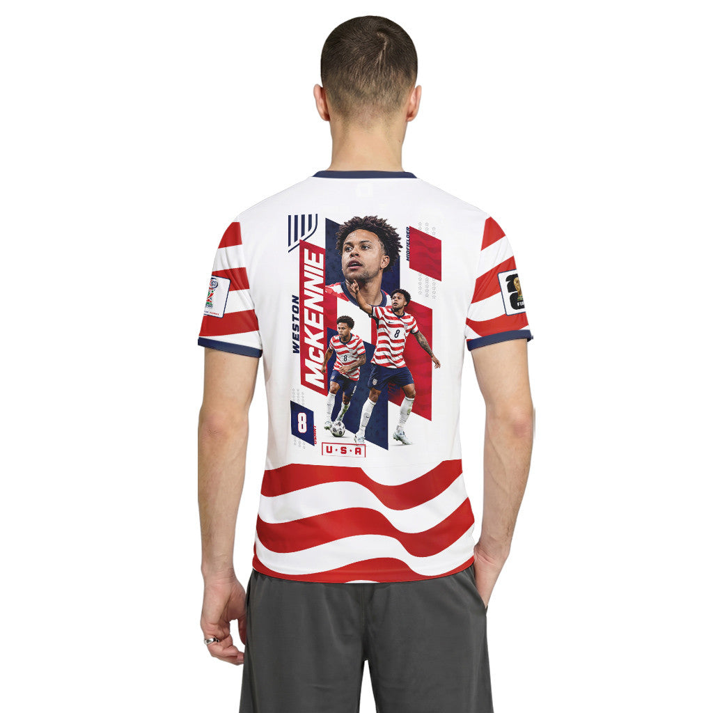 Weston McKennie 8 AOP T-Shirt 2026 USA World Cup