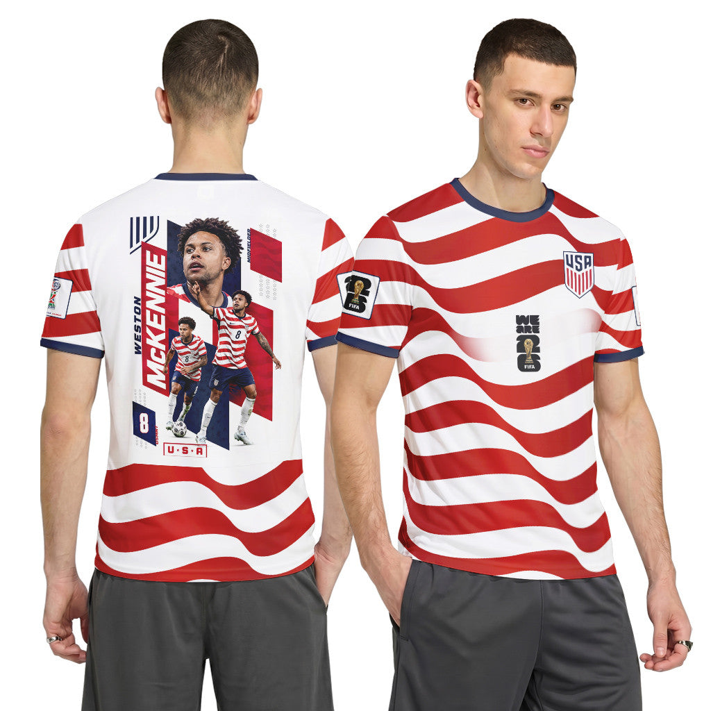 Weston McKennie 8 AOP T-Shirt 2026 USA World Cup