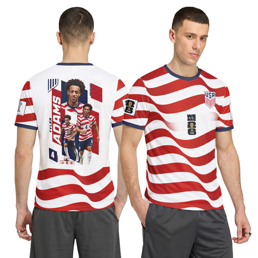 Tyler Adams 4 AOP T-Shirt 2026 USA World Cup