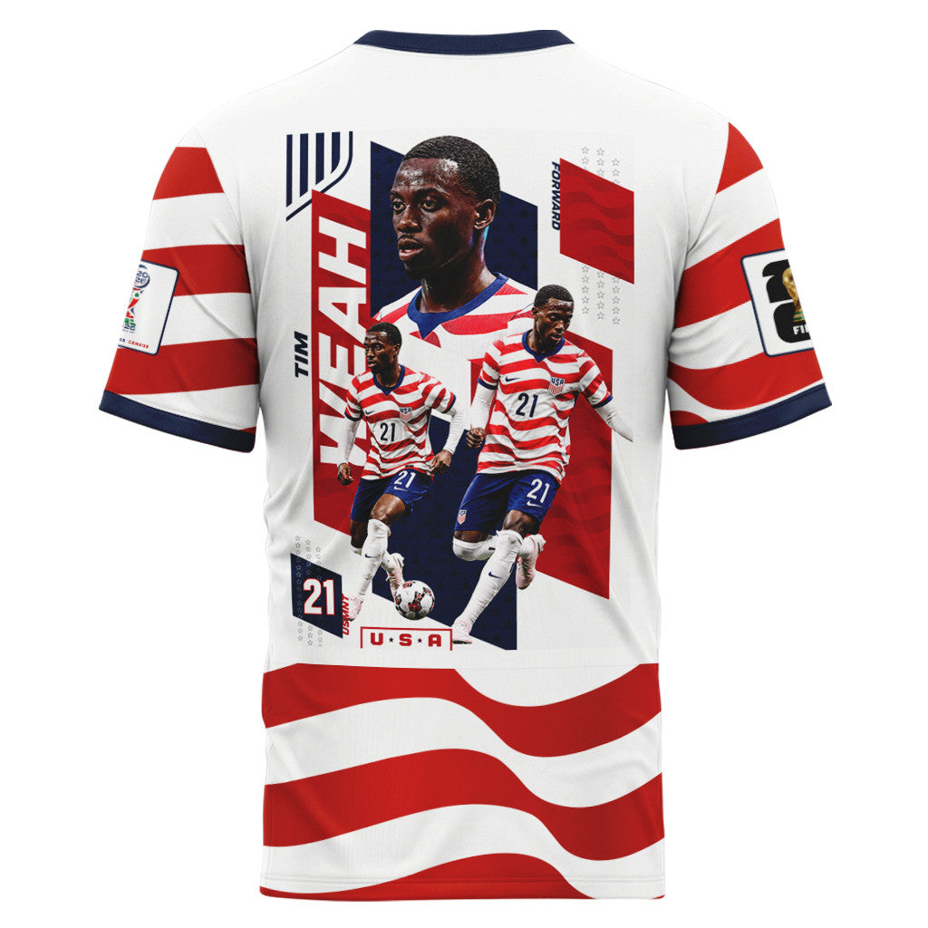 Timothy Weah 21 AOP T-Shirt 2026 USA World Cup