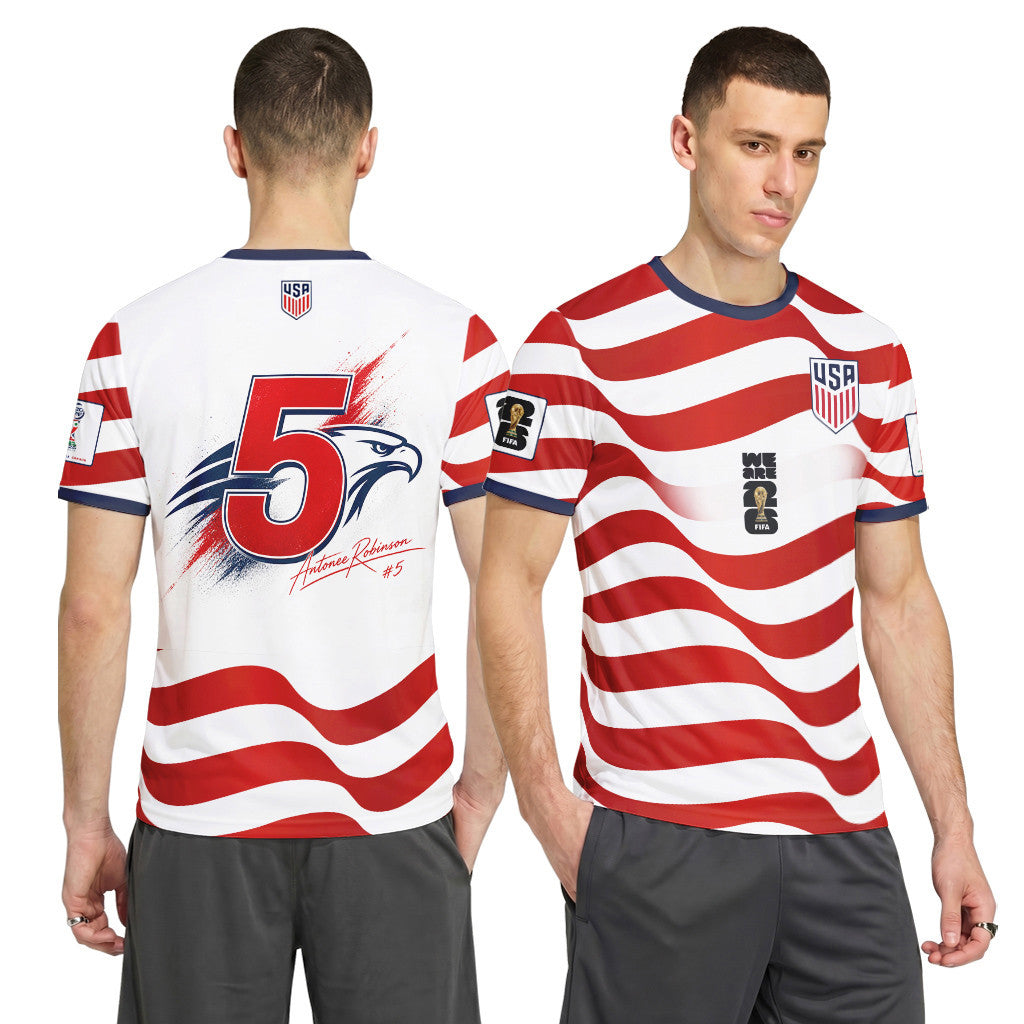 Antonee Robinson 5 USA 2026 World Cup Signature AOP T-Shirt