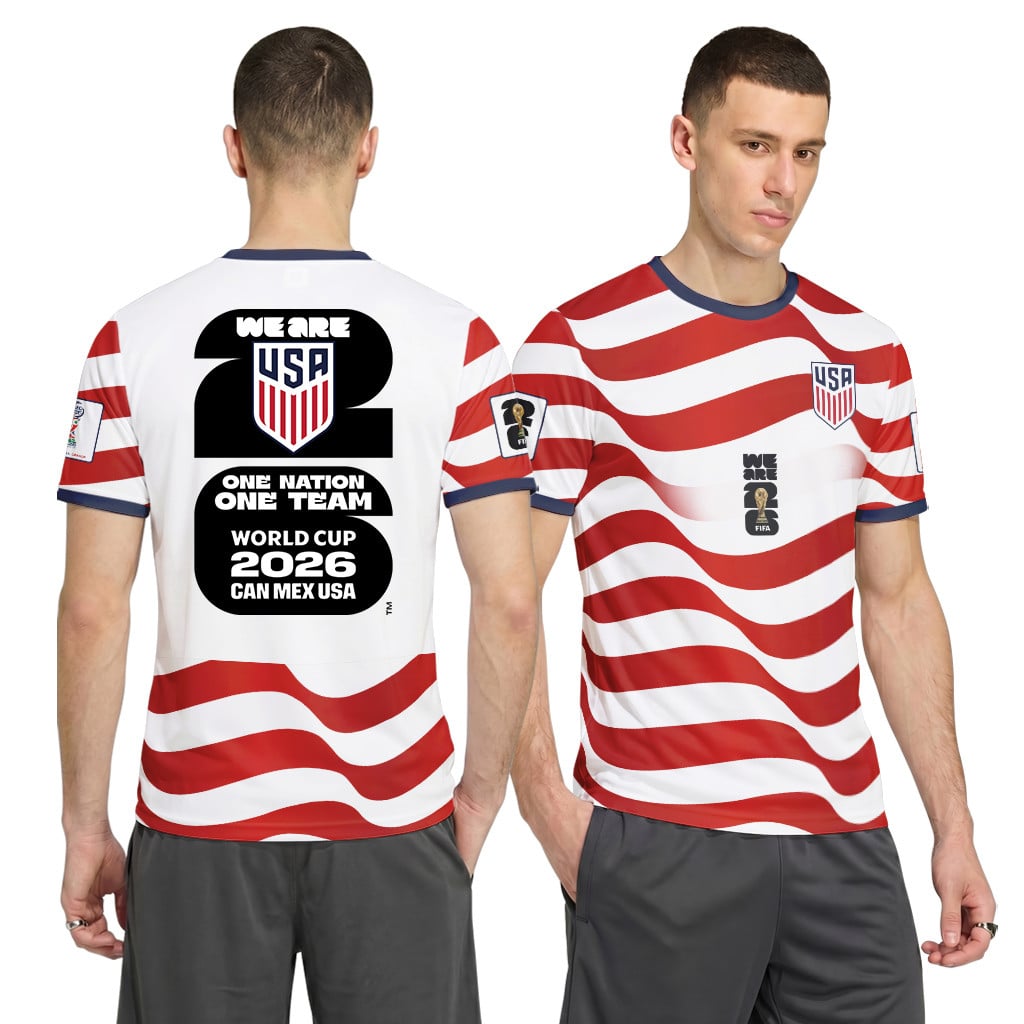 USA AOP T-Shirt World Cup 2026 USA Victory Wave Home Edition