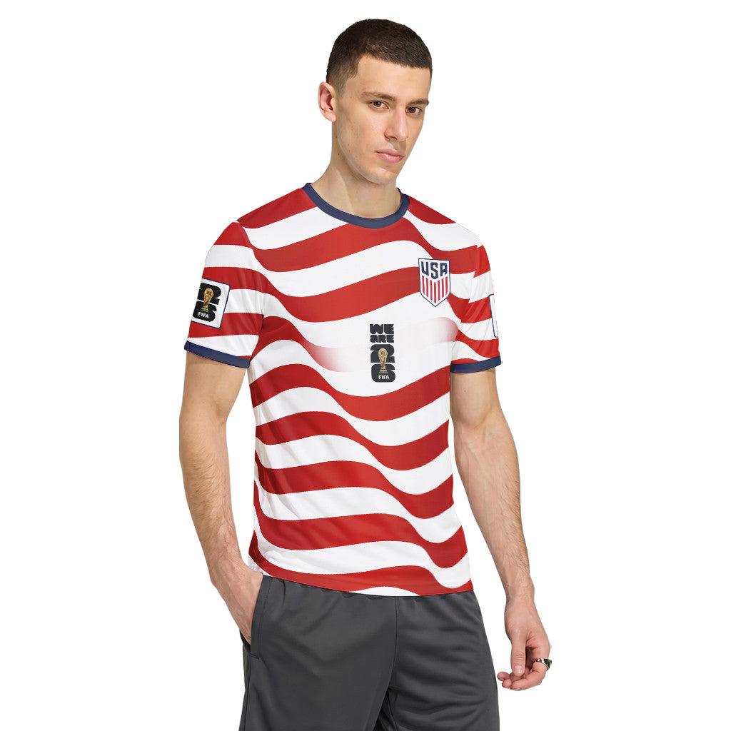USA AOP T-Shirt World Cup 2026 USA Victory Wave Home Edition