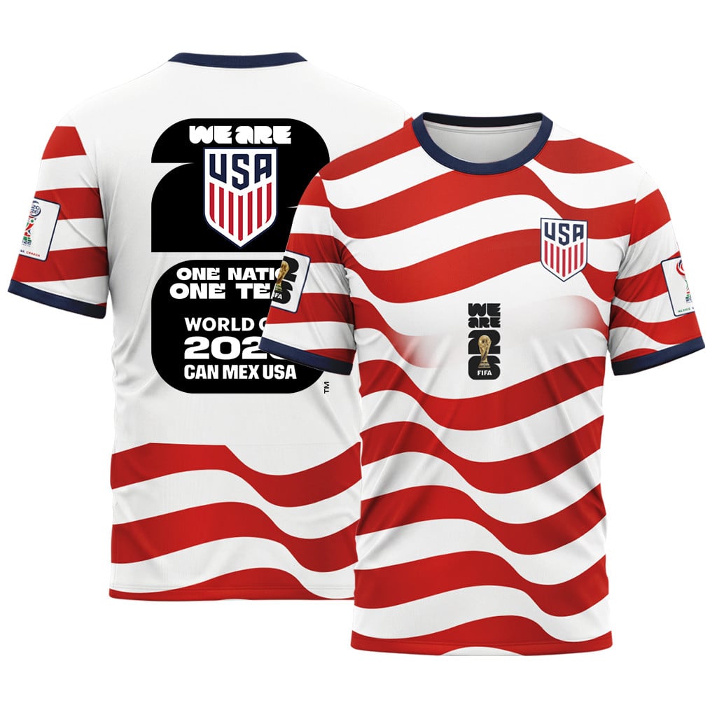 USA AOP T-Shirt World Cup 2026 USA Victory Wave Home Edition