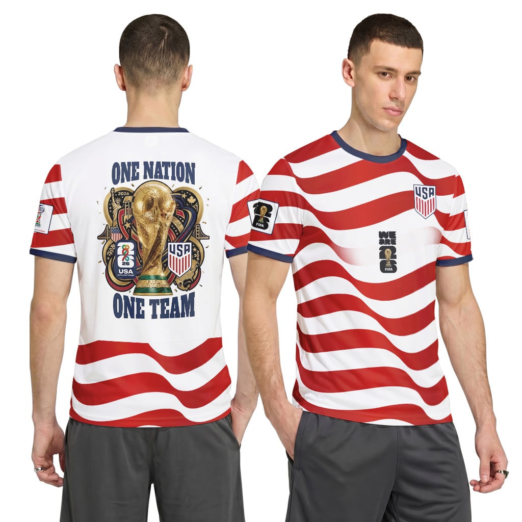 USA AOP T-Shirt World Cup 2026 One Nation One Team USA Home Version