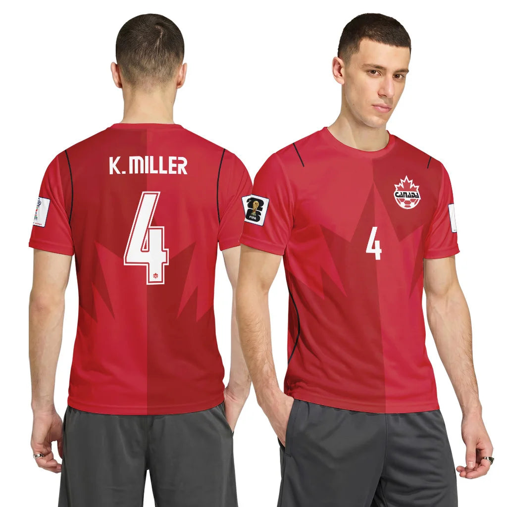 Canada K. Miller 4 AOP T-Shirt World Cup 2026 Home