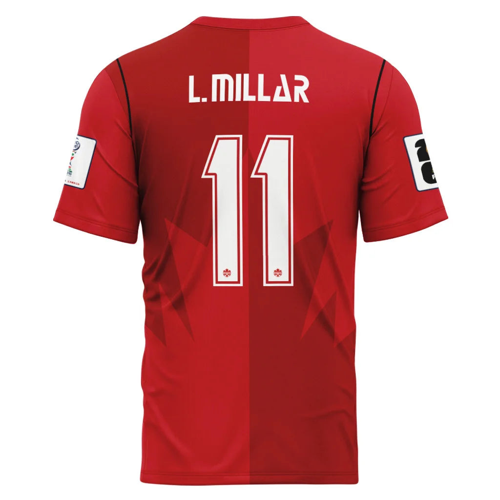L. Millar 11 AOP T-Shirt Canada World Cup 2026 Home