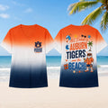 Auburn Tigers NCAA Tropical Beach Vibes All Over Print Unisex V Neck T Shirt