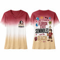 Florida State Seminoles NCAA Tropical Beach Vibes All Over Print Unisex V Neck T Shirt