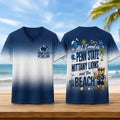 Penn State Nittany Lions NCAA Tropical Beach Vibes All Over Print Unisex V Neck T Shirt