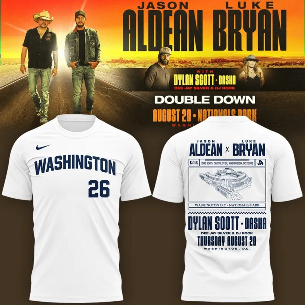 Washington Nationals x Jason Aldean And Luke Bryan 2026 Limited Edition White Hoodie T-Shirt