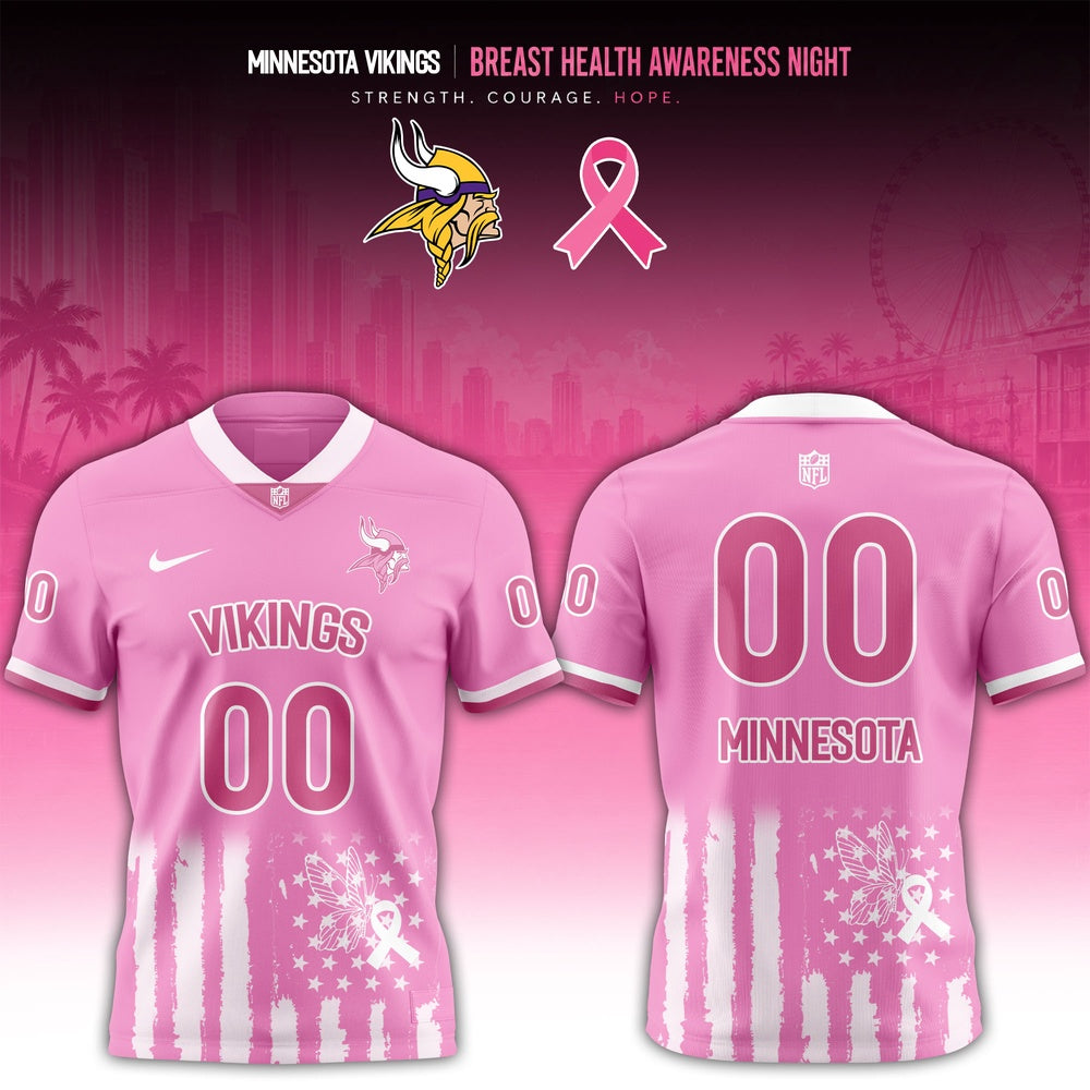Minnesota Vikings 2026 x Breast Health Awareness Night Limited Edition Football Jersey