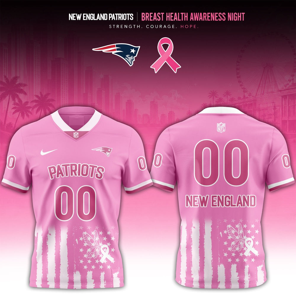 New England Patriots 2026 x Breast Health Awareness Night Limited Edition Football Jersey