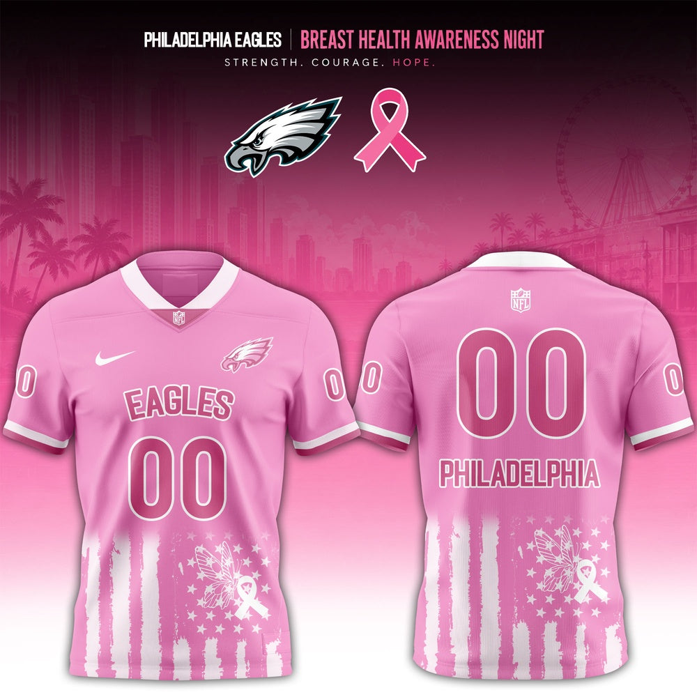 Philadelphia Eagles 2026 x Breast Health Awareness Night Limited Edition Football Jersey
