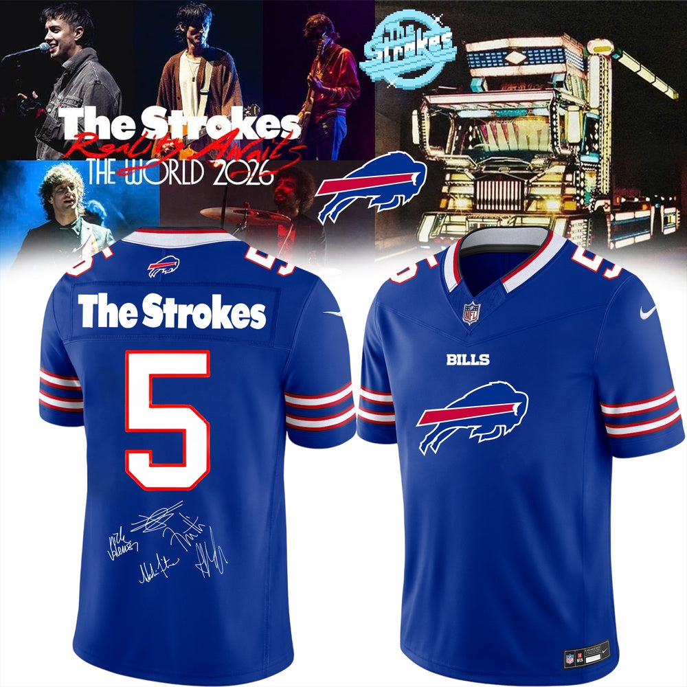 Buffalo Bills x The Strokes Reality Awaits World Tour 2026 Limited Edition Signature Football Jersey