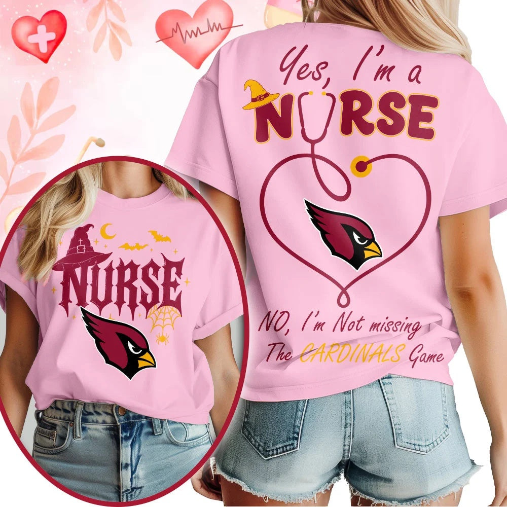 Arizona Cardinals NFL Night Shift Never Misses Game Day Halloween Nurse Unisex 3D Shirt, Football New Design Shirt