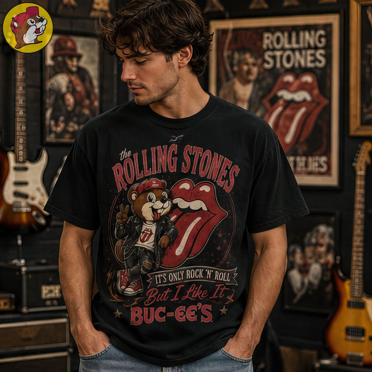 The Rolling Stones x Buc-ees Vintage Black T-Shirt