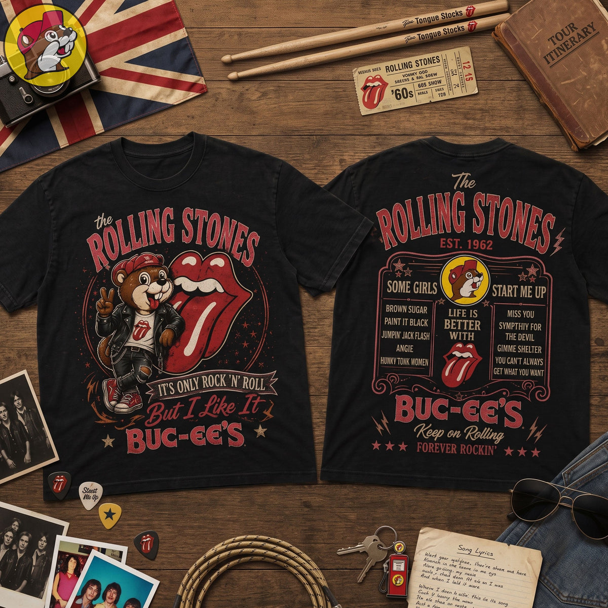 The Rolling Stones x Buc-ees Vintage Black T-Shirt