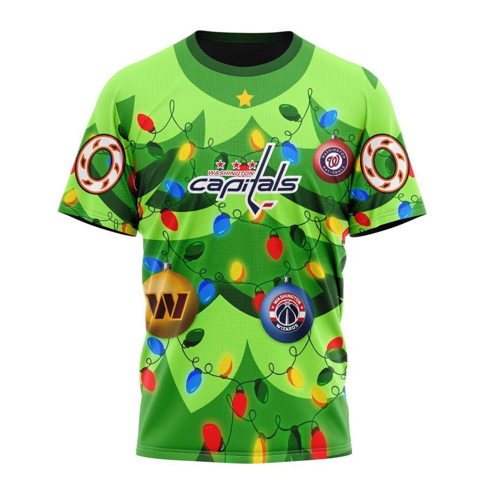 NHL Washington Capitals Specialized Christmass Tree Color And City’s Sport Teams Hoodie, T Shirt