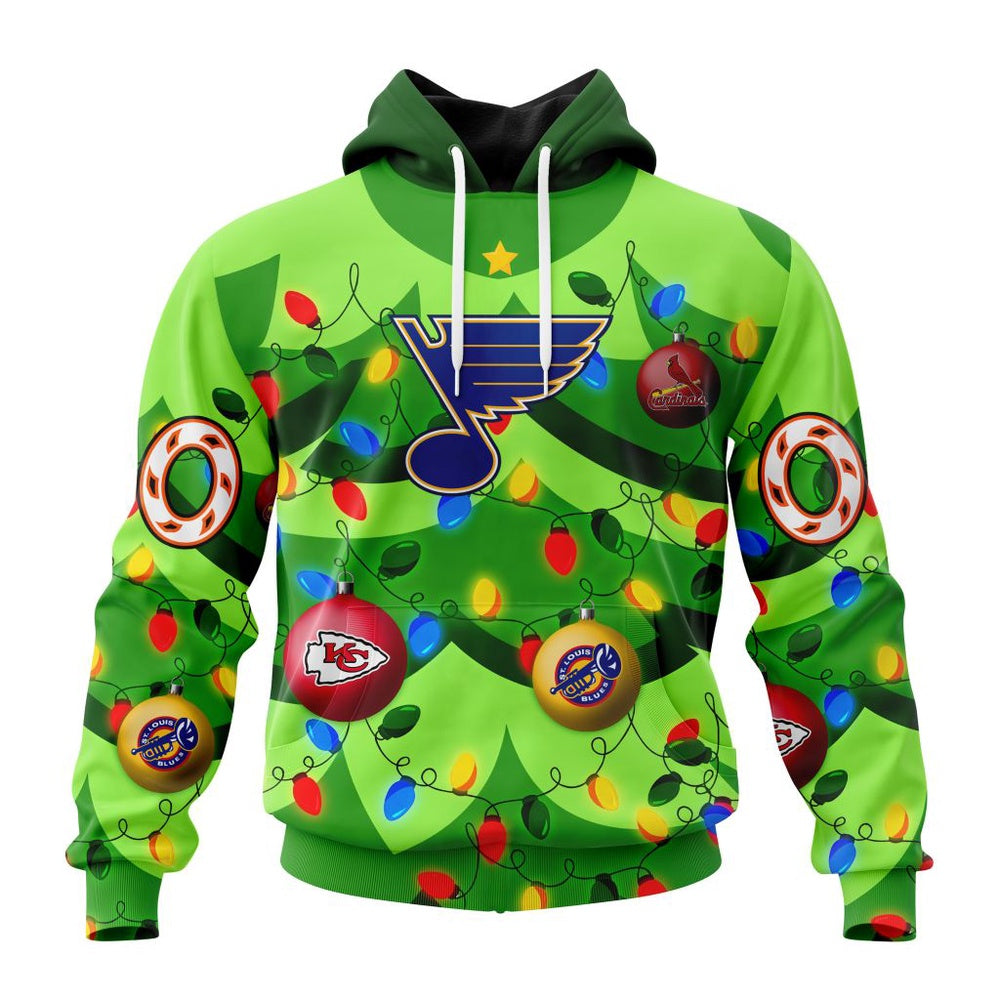 NHL St. Louis Blues Specialized Christmass Tree Color And City’s Sport Teams Hoodie, T Shirt