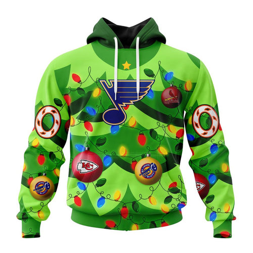 NHL St. Louis Blues Specialized Christmass Tree Color And City’s Sport Teams Hoodie, T Shirt