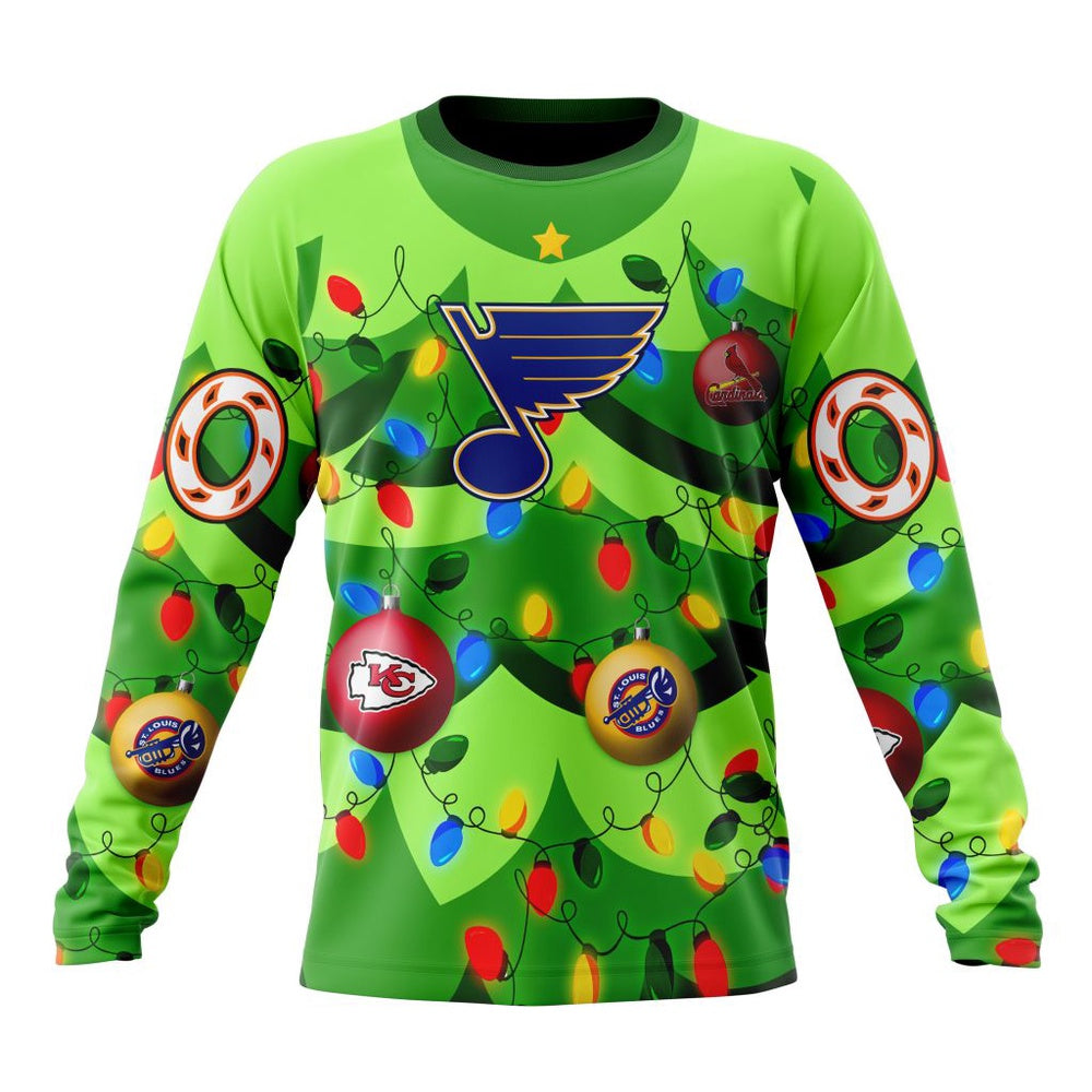 NHL St. Louis Blues Specialized Christmass Tree Color And City’s Sport Teams Hoodie, T Shirt