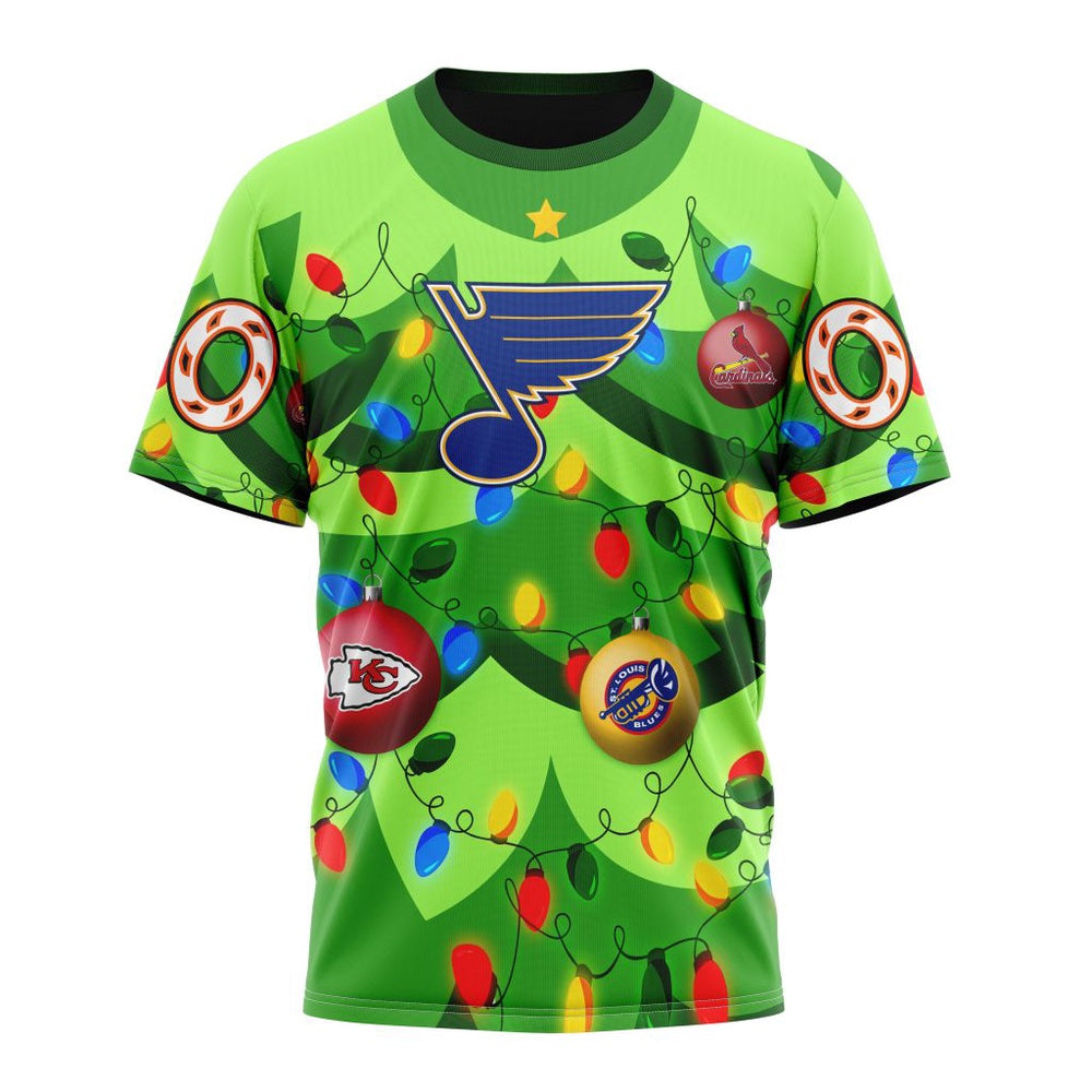 NHL St. Louis Blues Specialized Christmass Tree Color And City’s Sport Teams Hoodie, T Shirt