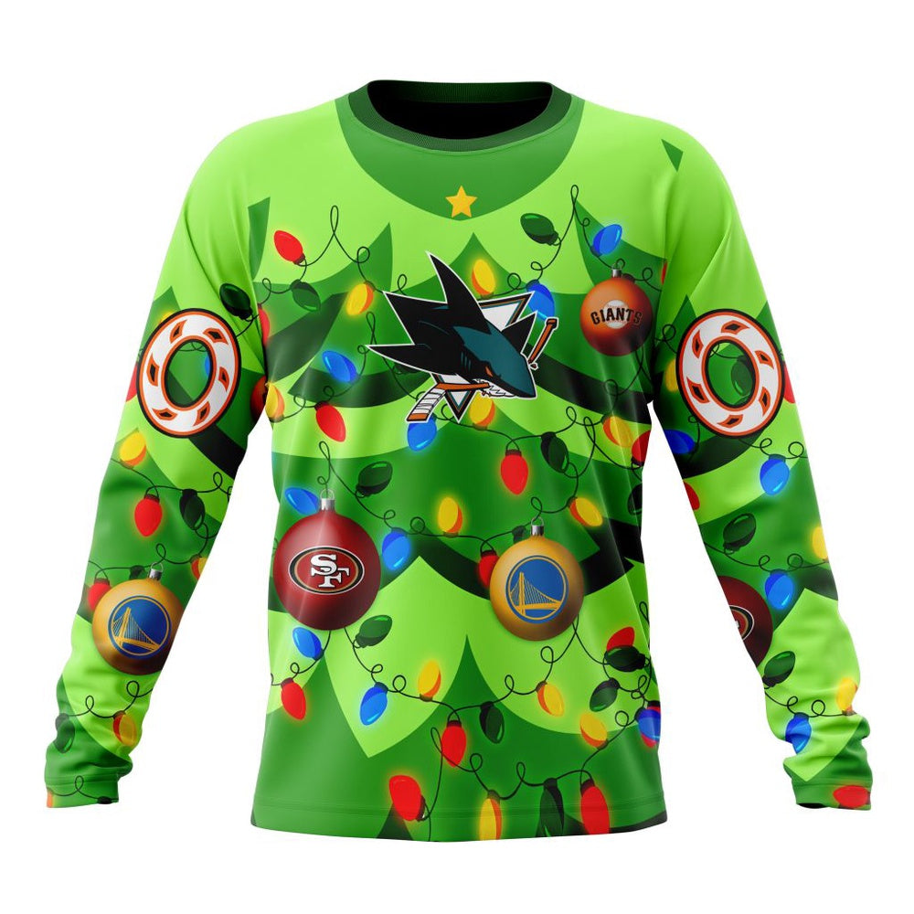 NHL San Jose Sharks Specialized Christmass Tree Color And City’s Sport Teams Hoodie, T Shirt