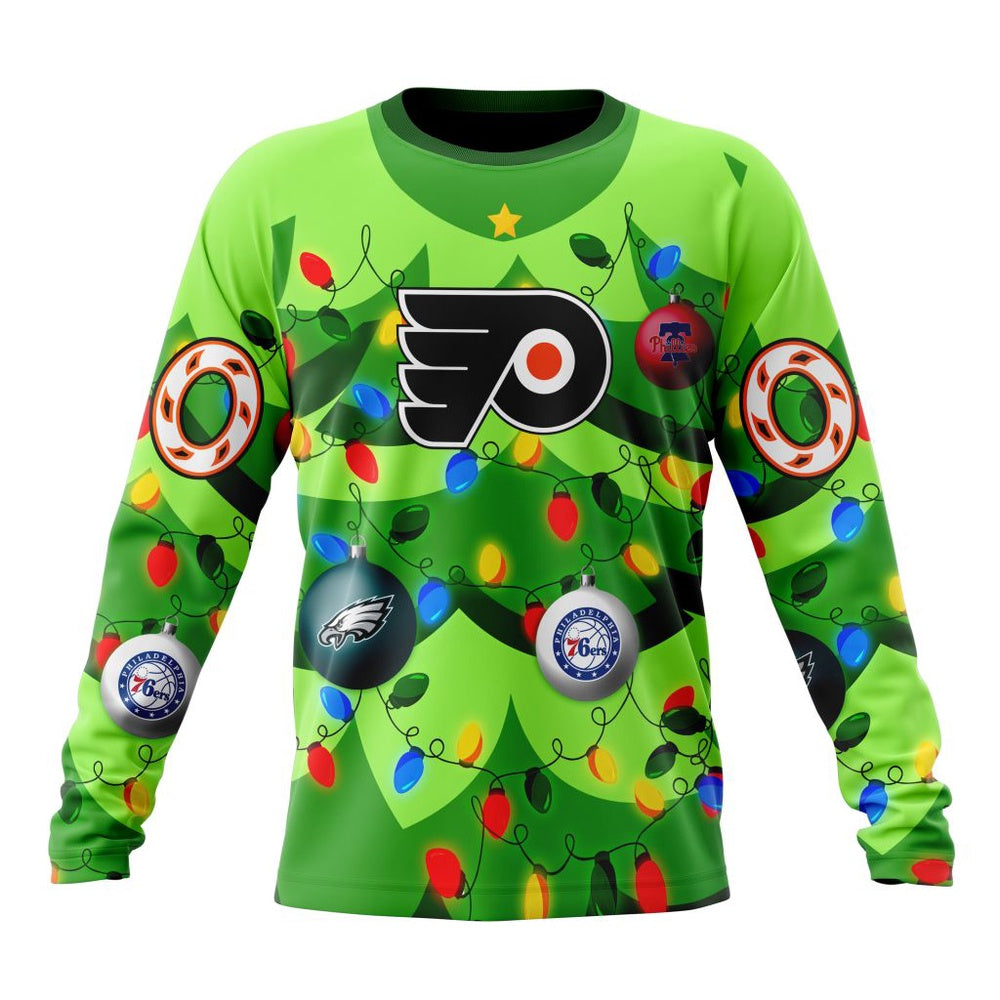 NHL Philadelphia Flyers Specialized Christmass Tree Color And City’s Sport Teams Hoodie, T Shirt