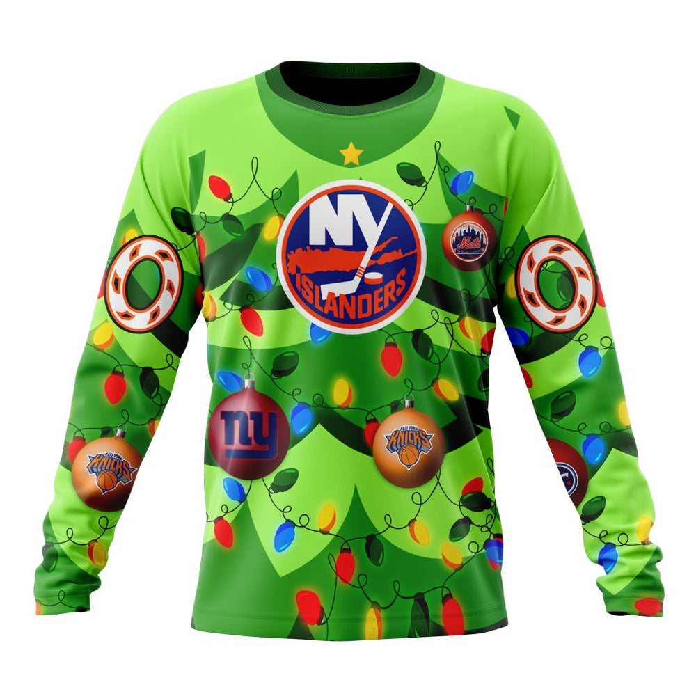 NHL New York Islanders Specialized Christmass Tree Color And City’s Sport Teams Hoodie, T Shirt