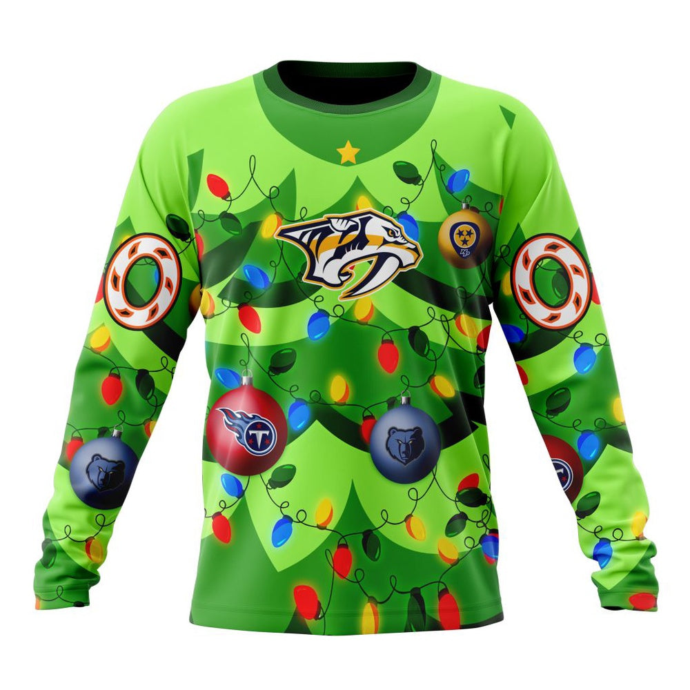 NHL Nashville Predators Specialized Christmass Tree Color And City’s Sport Teams Hoodie, T Shirt