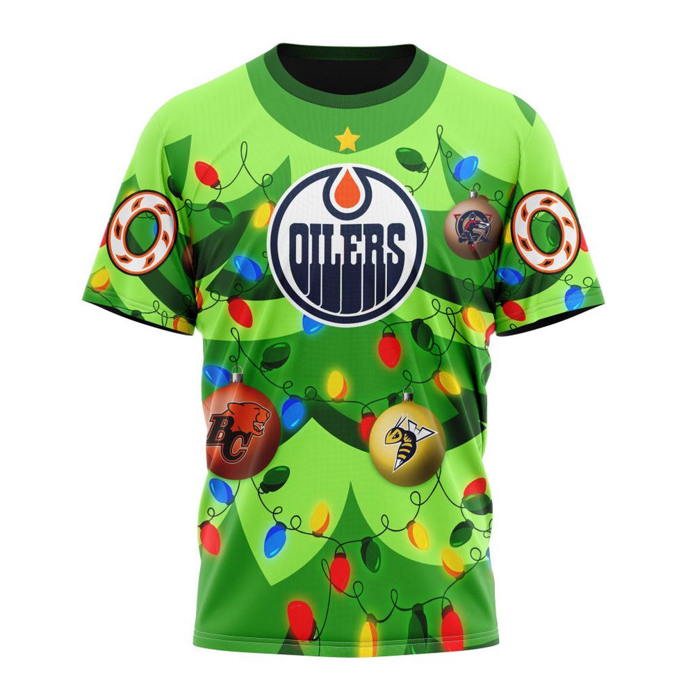 NHL Edmonton Oilers Specialized Christmass Tree Color And City’s Sport Teams Hoodie, T Shirt