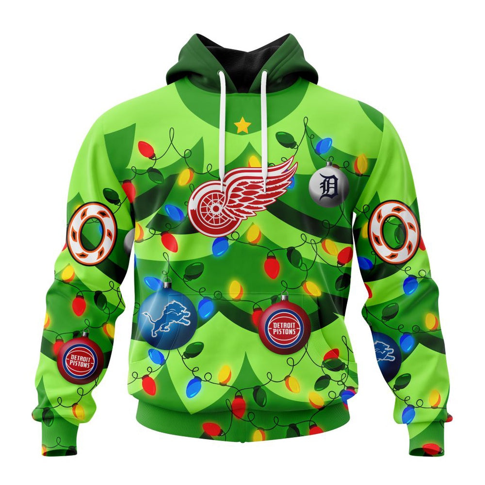 NHL Detroit Red Wings Specialized Christmass Tree Color And City’s Sport Teams Hoodie, T Shirt