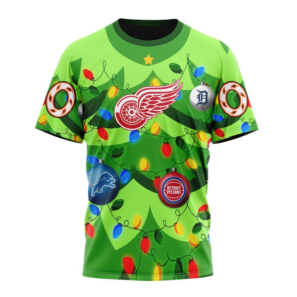 NHL Detroit Red Wings Specialized Christmass Tree Color And City’s Sport Teams Hoodie, T Shirt