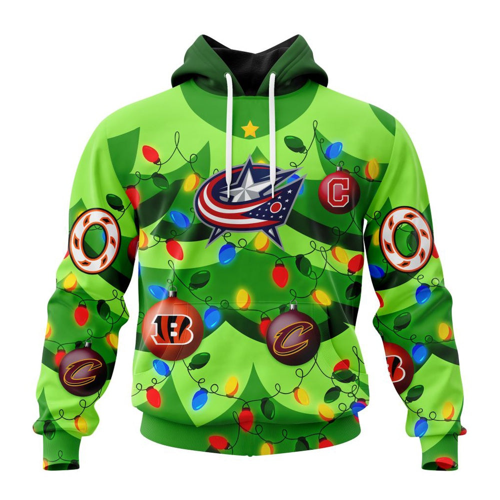 NHL Columbus Blue Jackets Specialized Christmass Tree Color And City’s Sport Teams Hoodie, T Shirt