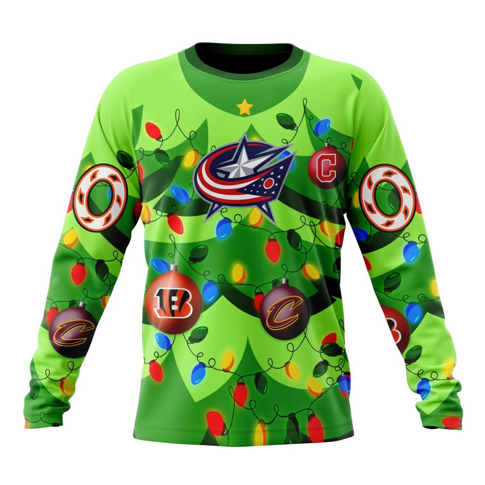 NHL Columbus Blue Jackets Specialized Christmass Tree Color And City’s Sport Teams Hoodie, T Shirt