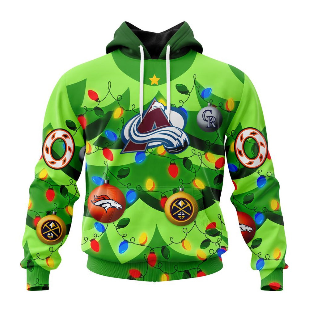 NHL Colorado Avalanche Specialized Christmass Tree Color And City’s Sport Teams Hoodie, T Shirt