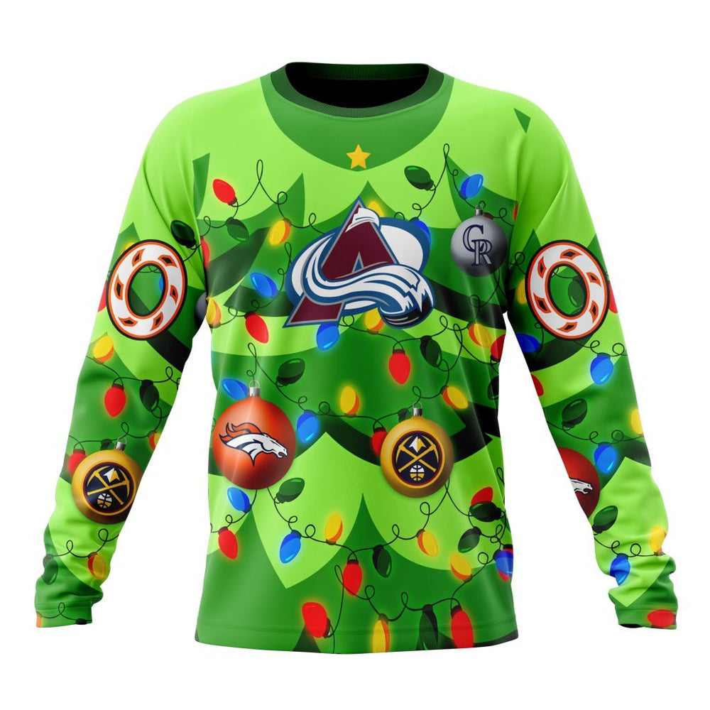 NHL Colorado Avalanche Specialized Christmass Tree Color And City’s Sport Teams Hoodie, T Shirt
