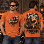Evan Williams Harley-Davidson Skeleton Biker Orange T-Shirt
